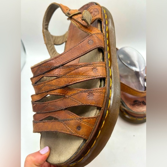 Vintage Dr. Martens Daisy Brown Leather Fisherman Sandals Chunky Women’s SZ 10 - Picture 7 of 17